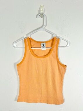 Columbia Sportswear Vintage 90s Ringer Tank Top Orange Cream Small Made in USA
